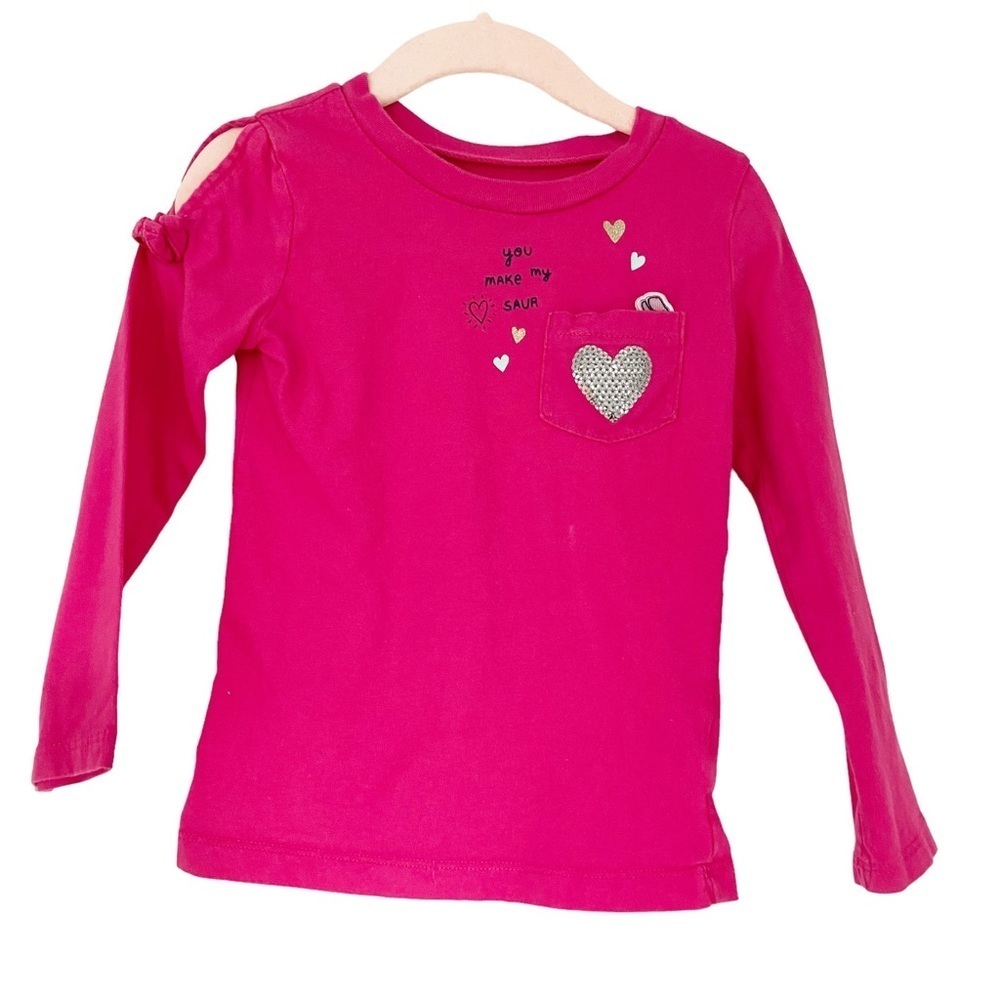 Carter’s Girls Toddler Shirt interactive jersey Cold Shoulder long Sleeve 3T - Picture 2 of 8